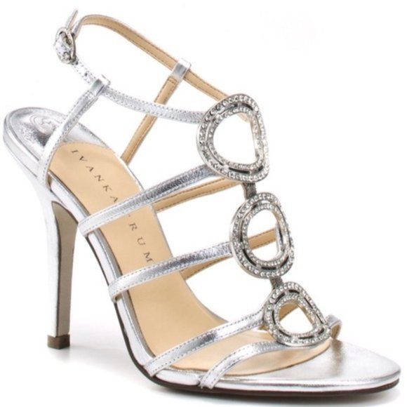 Shoes - Ivanka Trump Silver with Jewels 4" Dress Heels (size 6.5) - See Details! - Picture 1 of 16